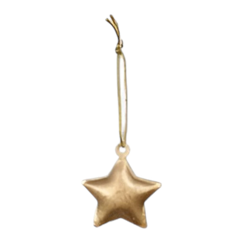 12 Stück Sterne Metallsterne gold Anhänger zum Hängen Weihnachten Weihnachtsbaum Christbaumschmuck 3 x 3,5 cm