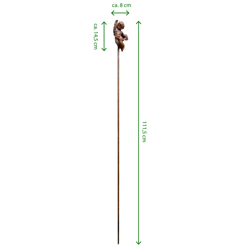 2-er Set Gartenstecker Engel sortiert aus Metall Stecker Gartendekoration Beet Stab Bodenstecker Edelrost Spieß 110cm hoch