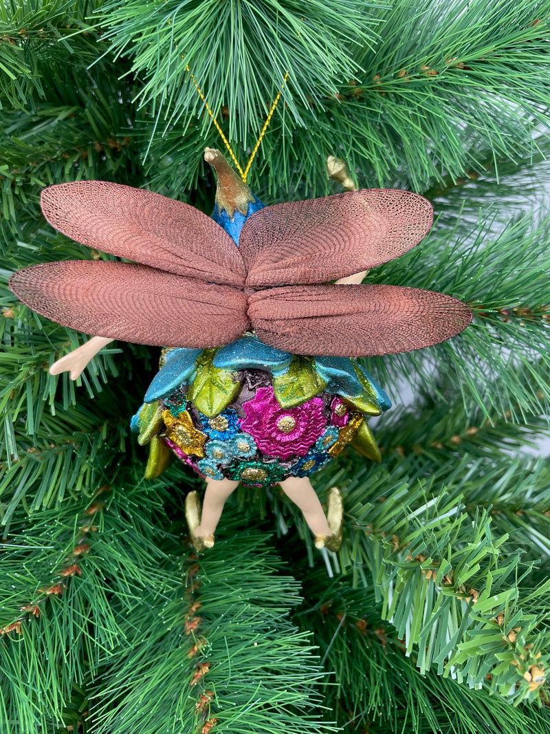 Pummelelfe Baumschmuck Figur "Dicke Elfe" Fee türkis-blau Hänger Ostern Frühling Weihnachten 15cm