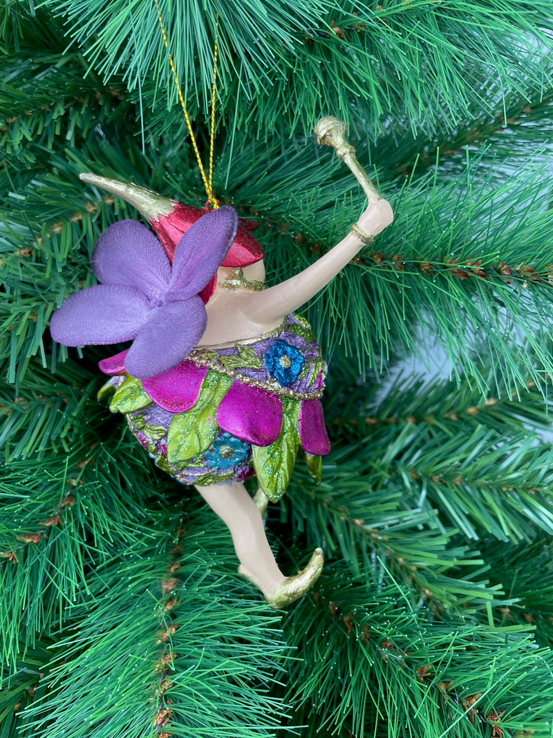 Pummelelfe Baumschmuck Figur "Dicke Elfe" Fee pink-grün Hänger Ostern Frühling Weihnachten 15cm