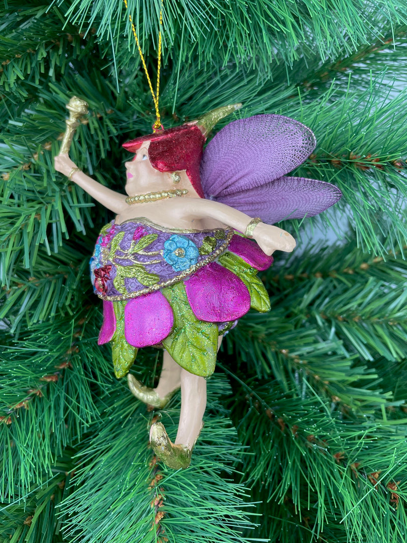 Pummelelfe Baumschmuck Figur "Dicke Elfe" Fee pink-grün Hänger Ostern Frühling Weihnachten 15cm