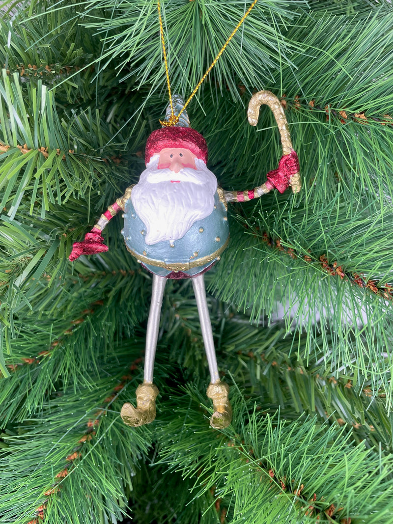 Christbaumschmuck Figur Weihnachtsmann mit Stab Baumschmuck 16cm