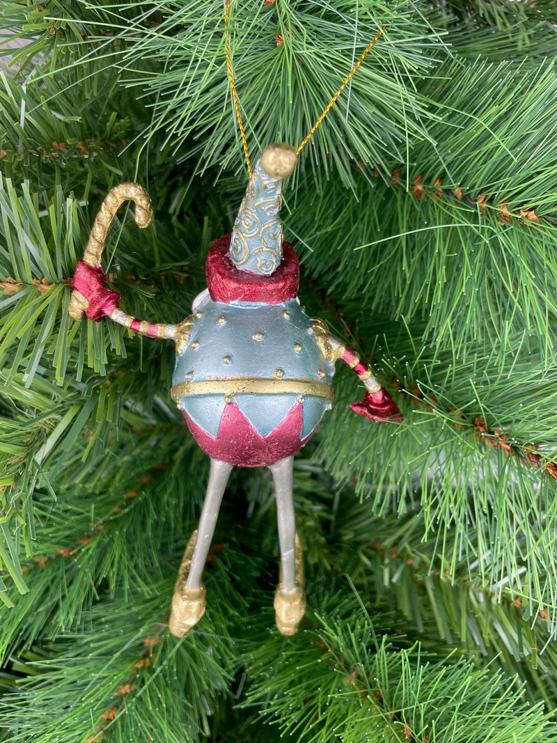 Christbaumschmuck Figur Weihnachtsmann mit Stab Baumschmuck 16cm