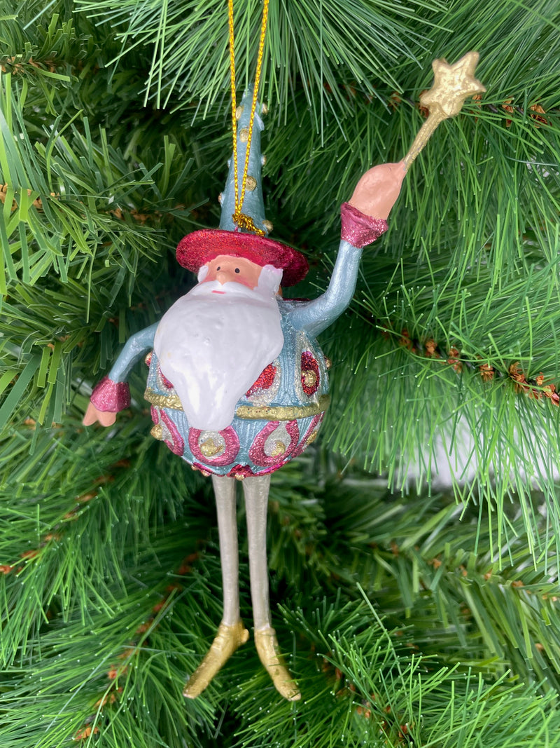 Christbaumschmuck Figur Weihnachtsmann mit Stern Baumschmuck 16cm