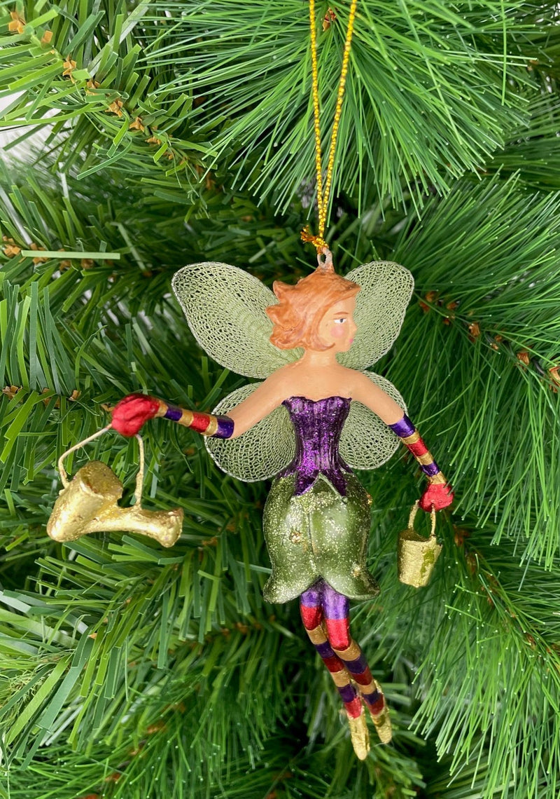 Figur Blumenelfe mit Gießkanne Elfe Baumschmuck Ostern Frühling Weihnachten 15cm