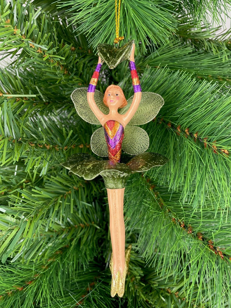 Figur Blumenelfe mit Blatt Elfe Baumschmuck Ostern Frühling Weihnachten 15cm