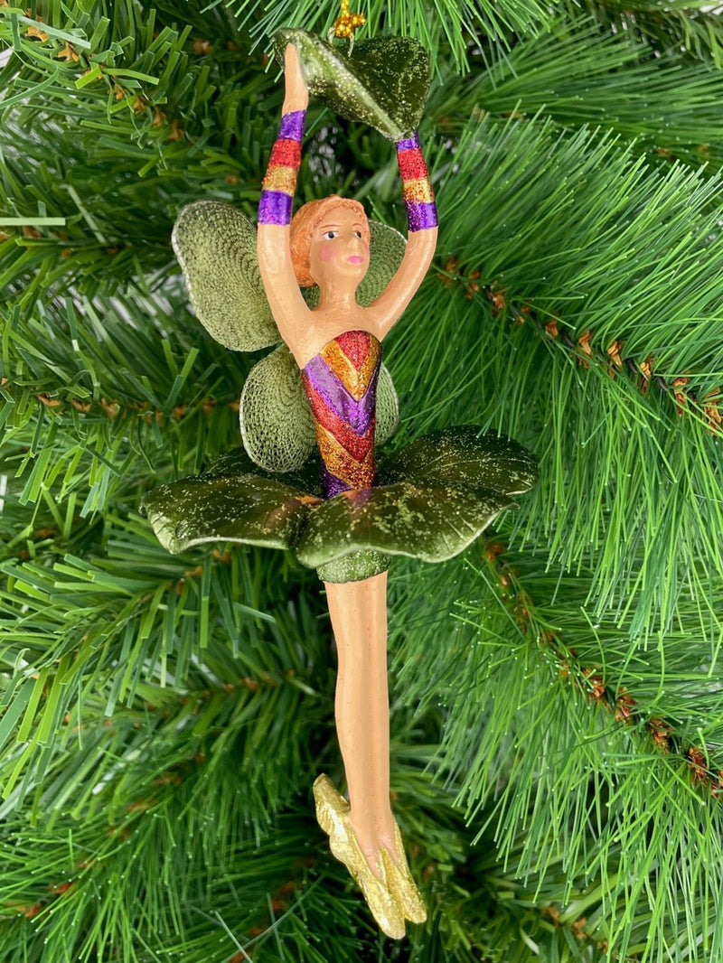 Figur Blumenelfe mit Blatt Elfe Baumschmuck Ostern Frühling Weihnachten 15cm