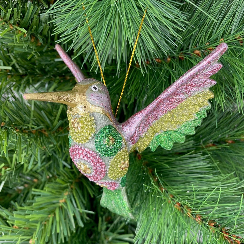 Kolibri Baumschmuck Figur Ostern Frühling Weihnachten hellgrün rosa grün 12cm