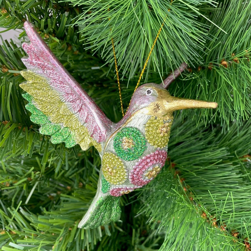 Kolibri Baumschmuck Figur Ostern Frühling Weihnachten hellgrün rosa grün 12cm