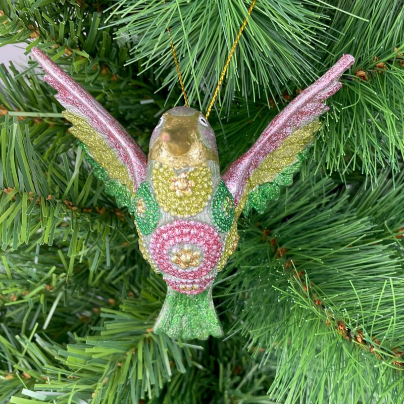 Kolibri Baumschmuck Figur Ostern Frühling Weihnachten hellgrün rosa grün 12cm