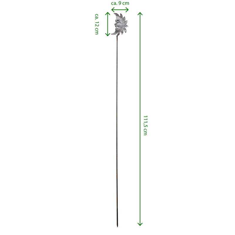 Gartenstecker SONNE Metall Edelrost Stecker Gartendekoration Beet Stab Bodenstecker Spieß 111cm hoch