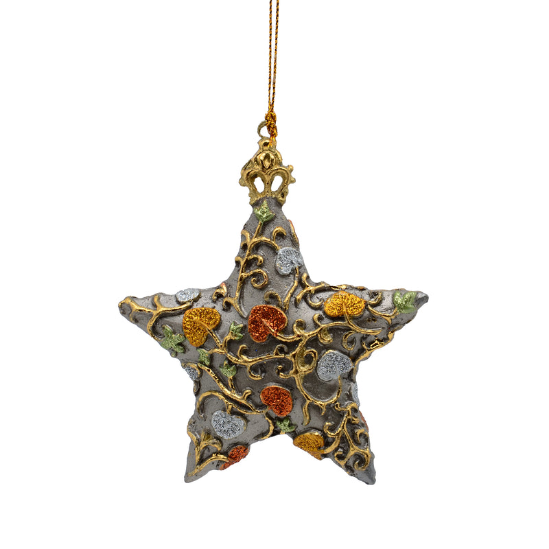 Christbaumschmuck Baumschmuck Stern Weihnachtsbaum Weihnachten Hänger Ranken silber 9cm