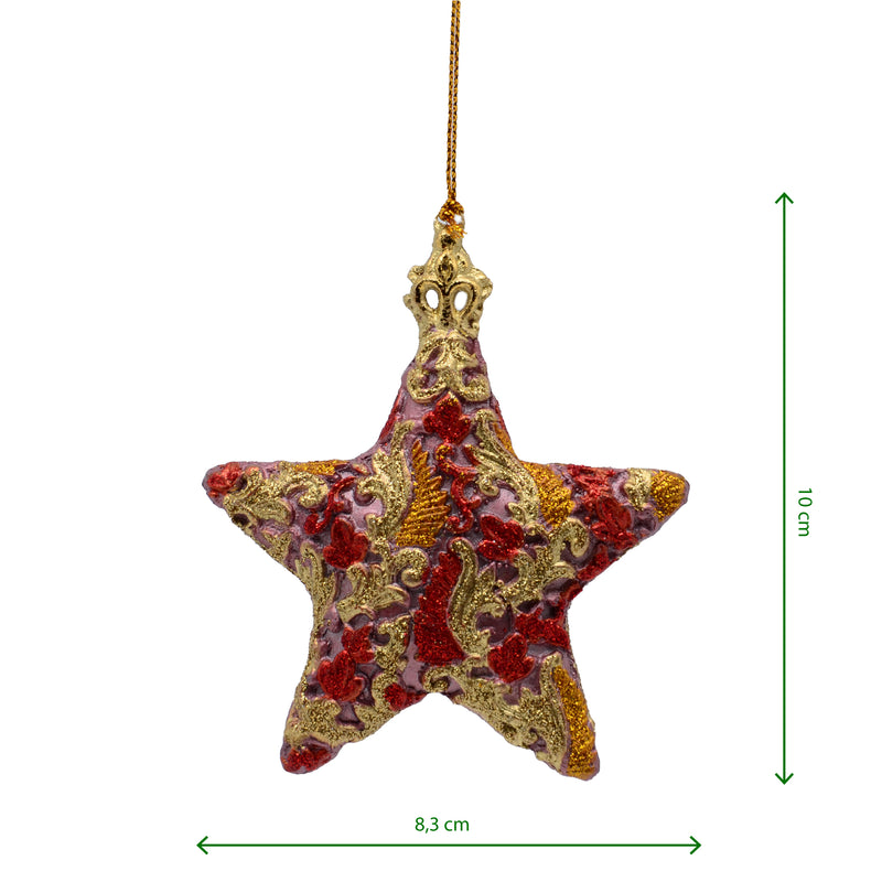 Christbaumschmuck Baumschmuck Stern Weihnachtsbaum Weihnachten Hänger Ranken altrosa 9cm